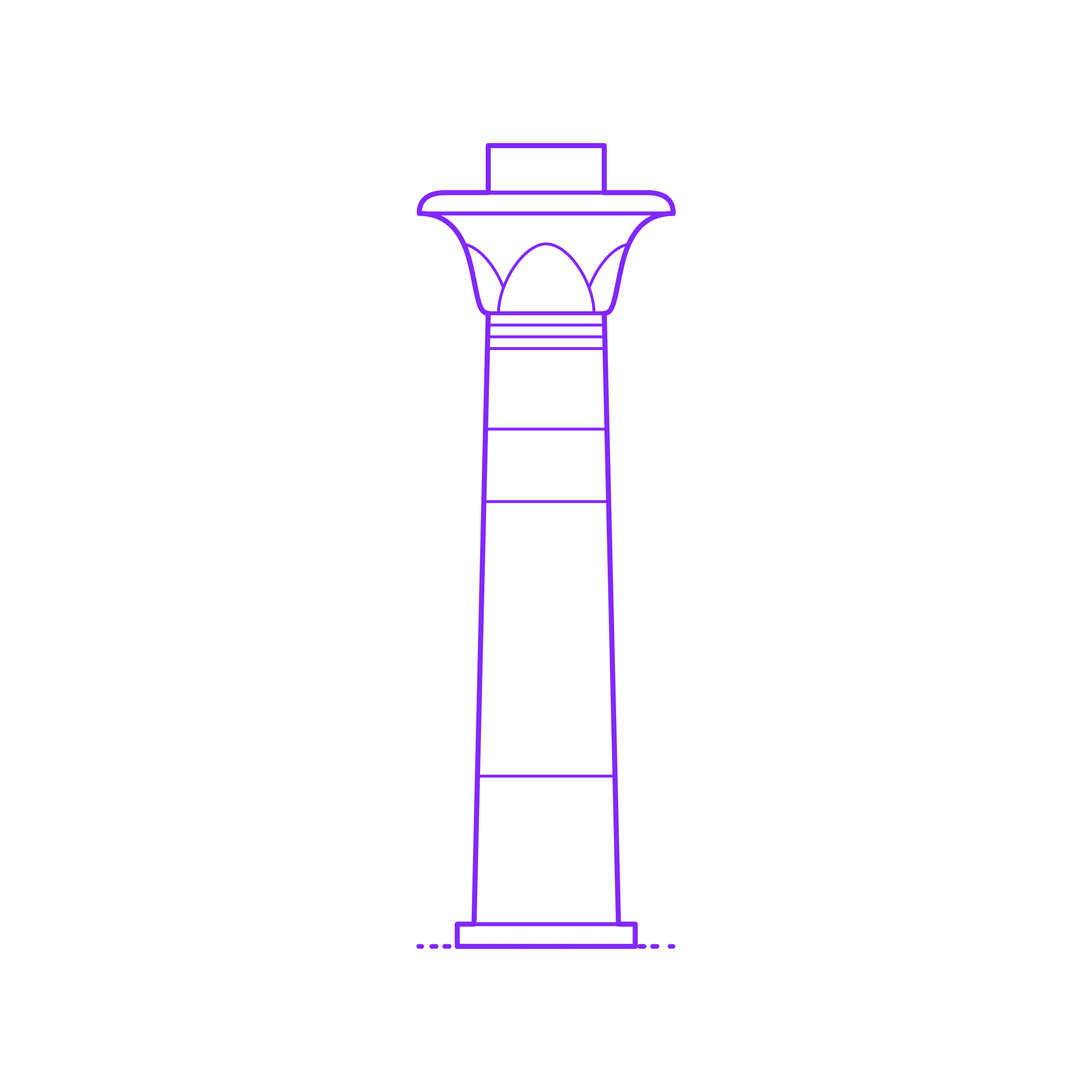 Buildings Stone Columns Egyptian Lotus Flower Svg Line Art Free Vectors